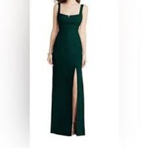 NWT After Six Evergreen Crepe V notch bodice maxi dress size 14